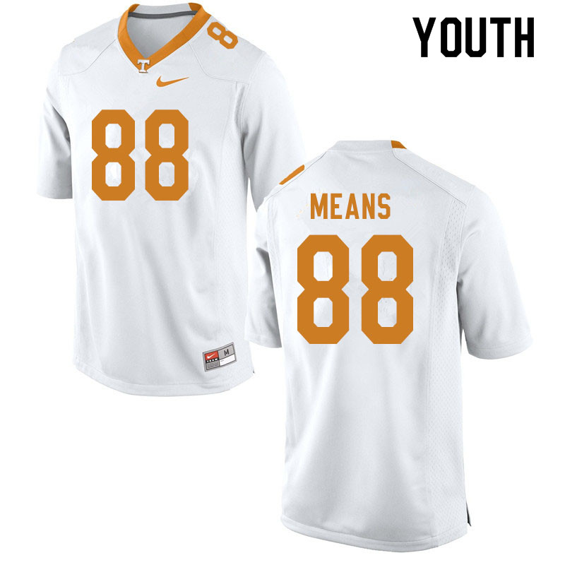 Youth #88 Jerrod Means Tennessee Volunteers College Football Jerseys Sale-White